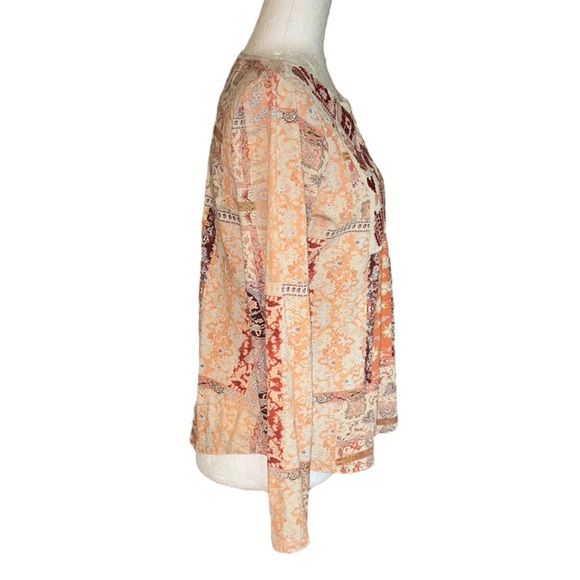 Sundance Madison Embroidered Patchwork Print Long Sleeve Tee - S - Picture 5 of 12